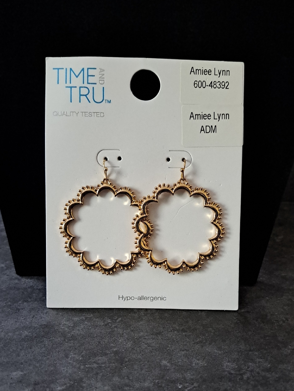 Goldtone Flower Hoop Earrings